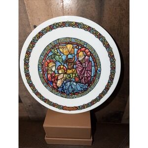 In The Manger 1976 Restieau Noel Vitrail D'Arceau Limoges Christmas Plate #2